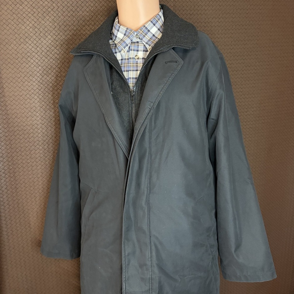 Ralph Lauren Mens 40R Wool Removable Quilted Liner Trench Coat Rain Jacket Brown